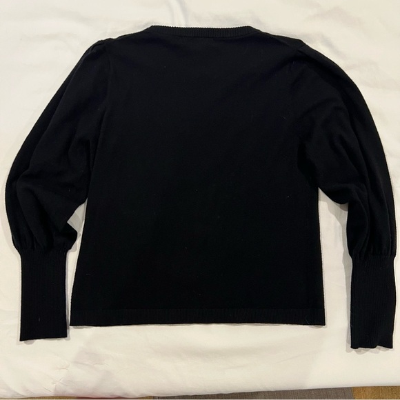 Magaschoni black puff sleeve sweater size large - Picture 3 of 7